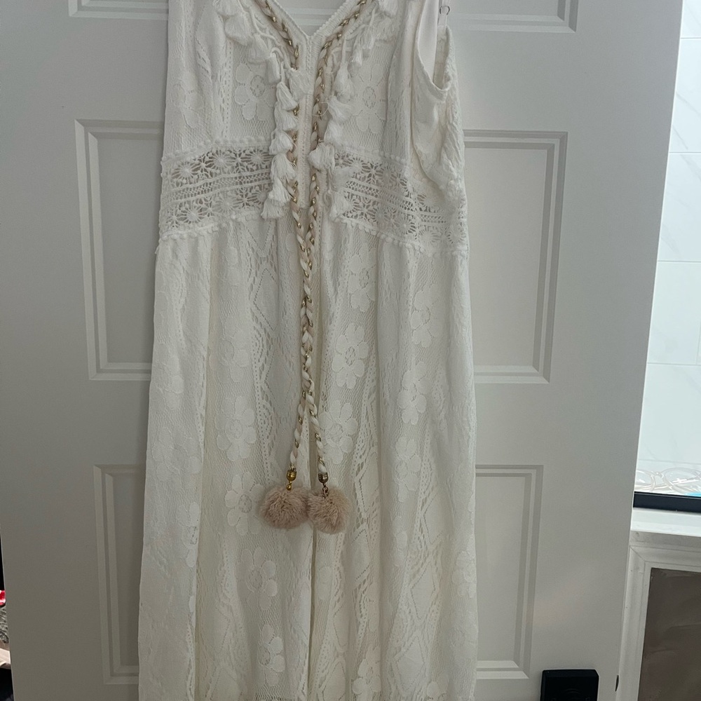 Cupshe White Lace Swim Coverup